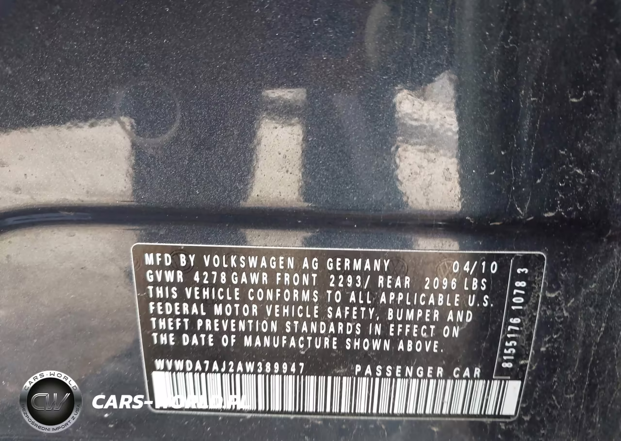 2010 Volkswagen Golf 4-Door VIN:WVWDA7AJ2AW389947 - 9