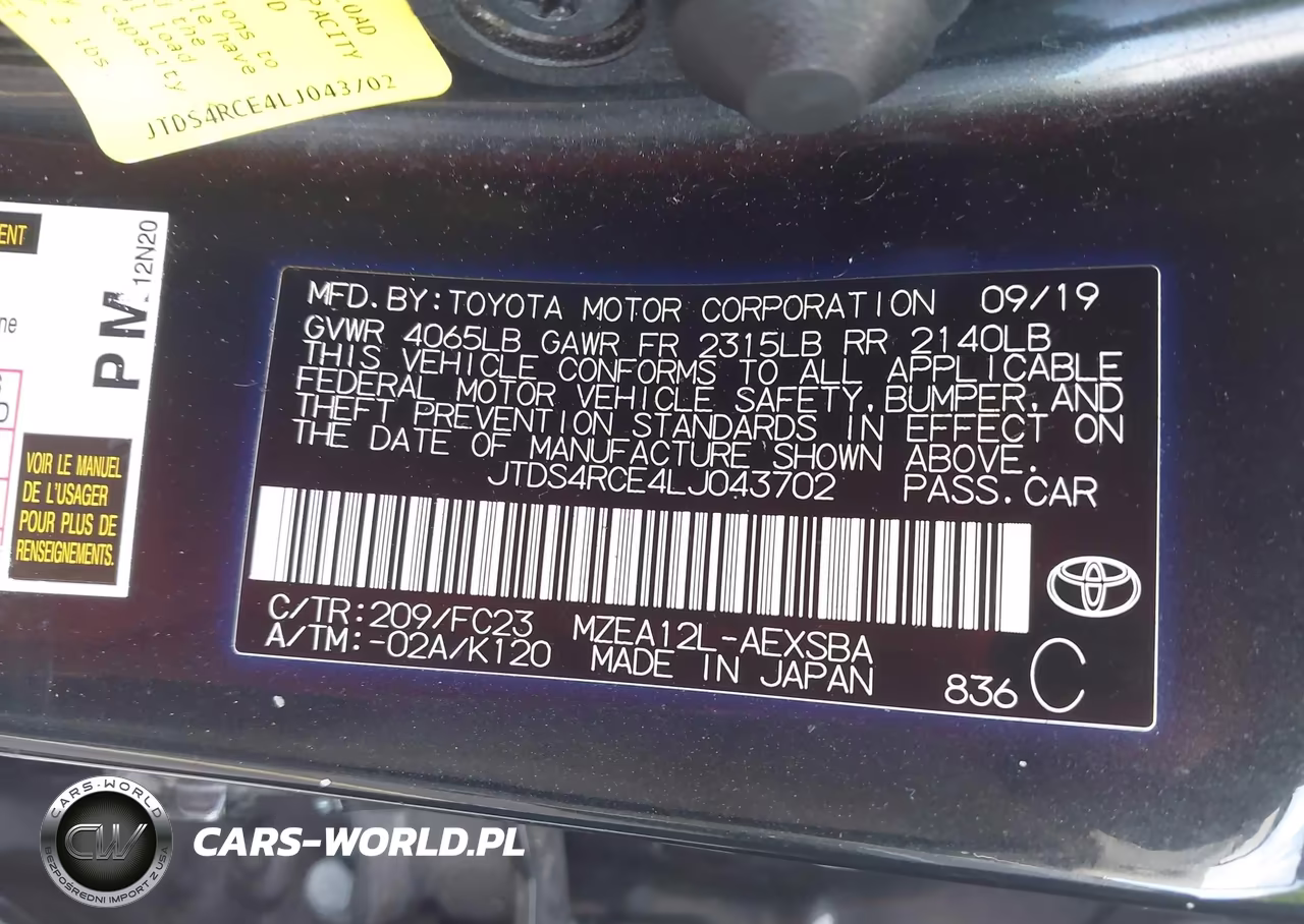 2020 Toyota Corolla Se VIN:JTDS4RCE4LJ043702 - 9