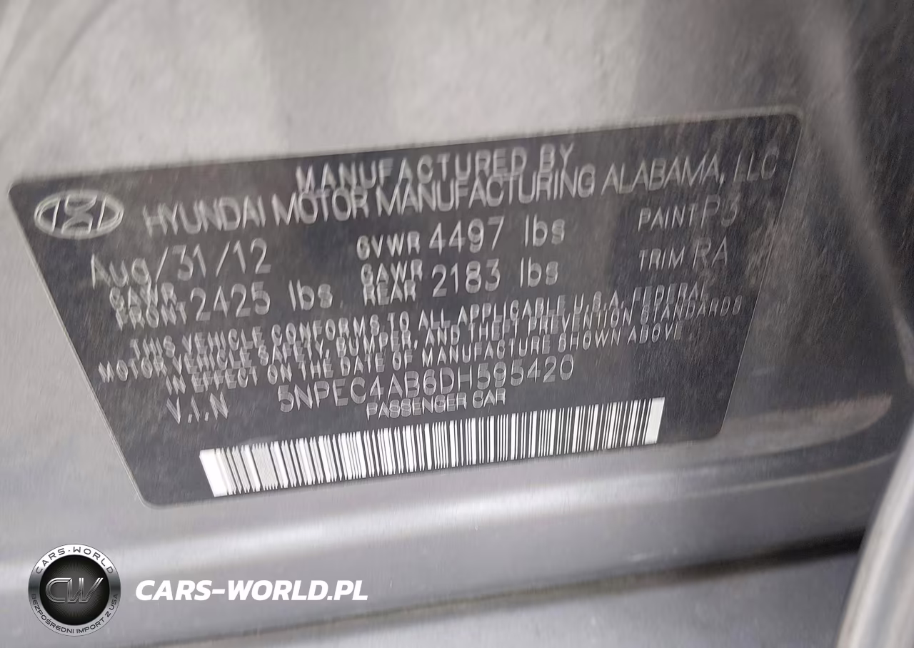 2013 Hyundai Sonata Limited 2.0T VIN:5NPEC4AB6DH595420 - 9