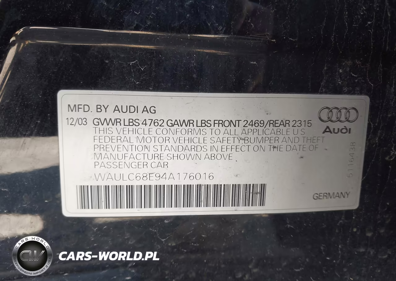 2004 Audi A4 1.8T VIN:WAULC68E94A176016 - 9