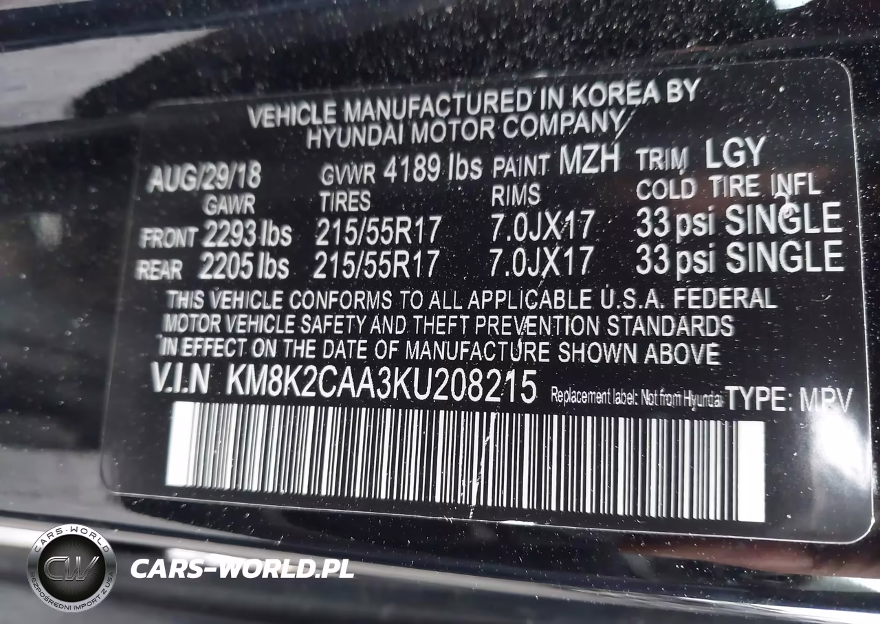 2019 Hyundai Kona Sel VIN:KM8K2CAA3KU208215 - 9