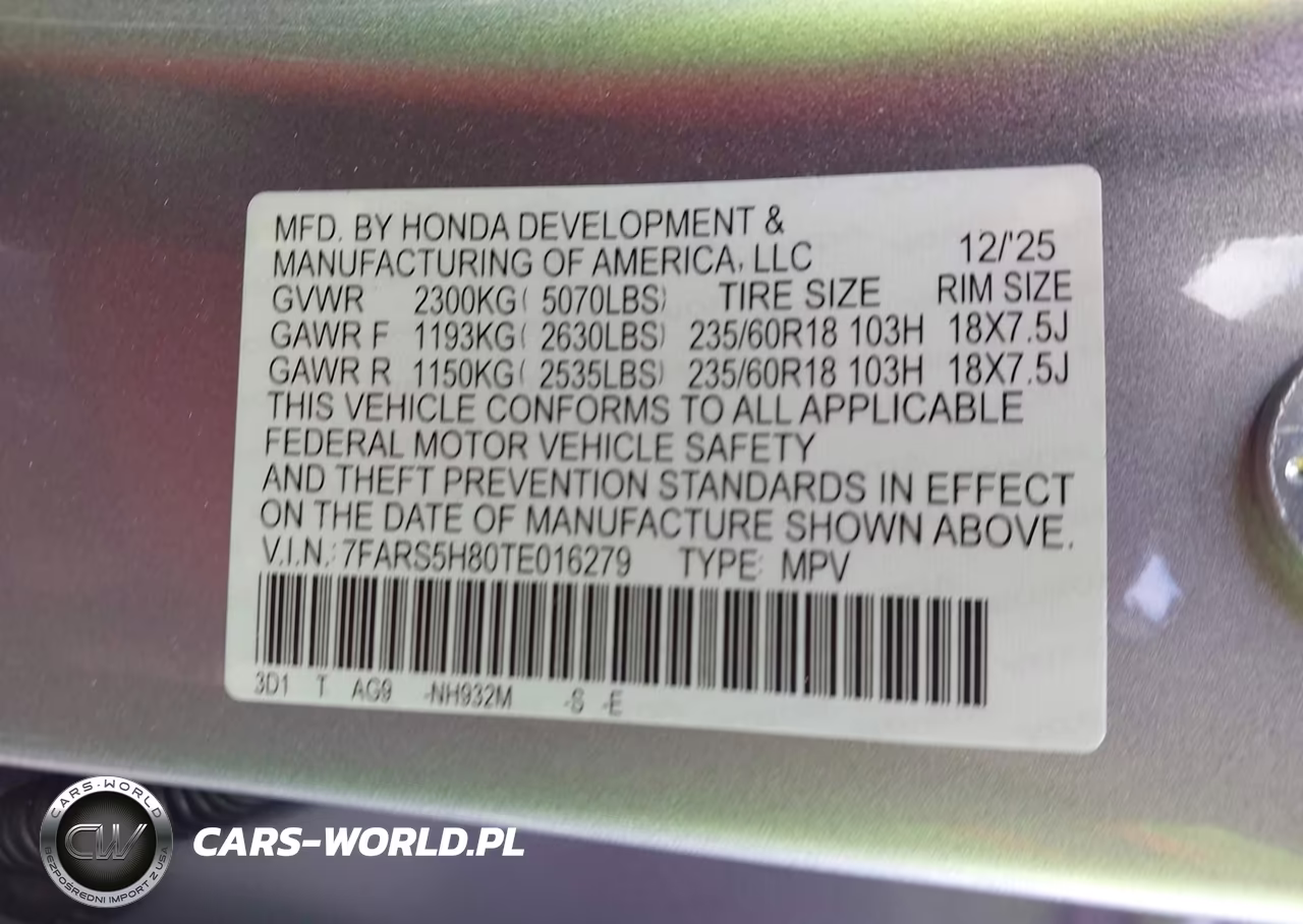 2026 Honda Cr-V Hybrid 2Wd Sport-L VIN:7FARS5H80TE016279 - 9