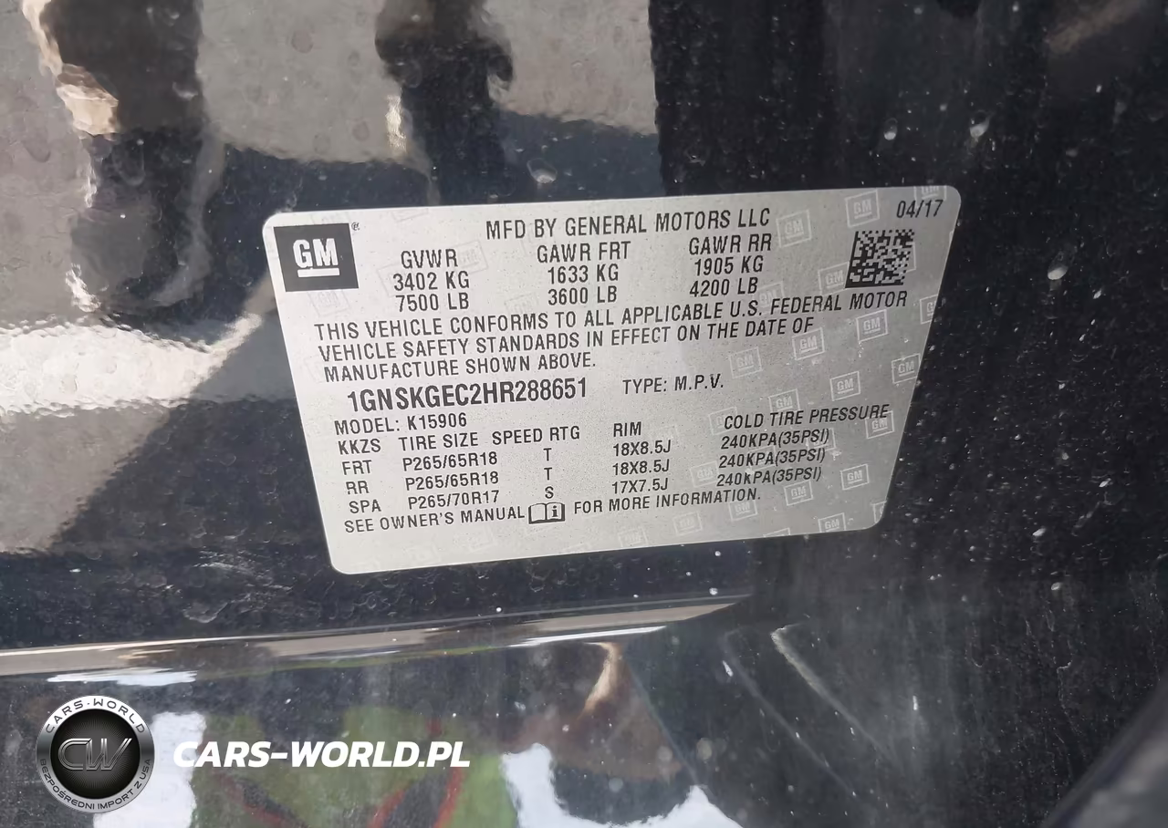 2017 Chevrolet Suburban Ls VIN:1GNSKGEC2HR288651 - 9