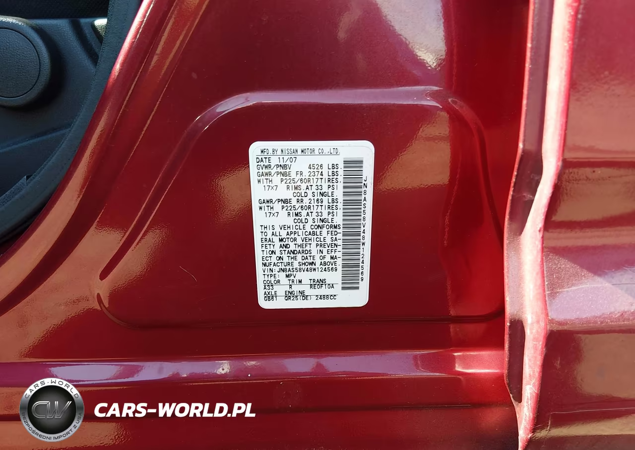 2008 Nissan Rogue Sl VIN:JN8AS58V48W124569 - 9
