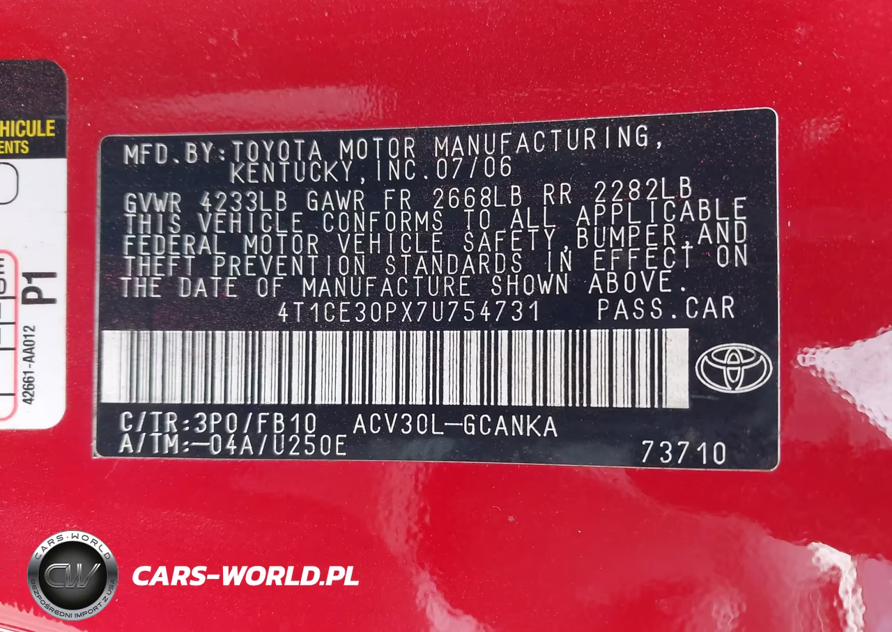2007 Toyota Camry Solara Se VIN:4T1CE30PX7U754731 - 9