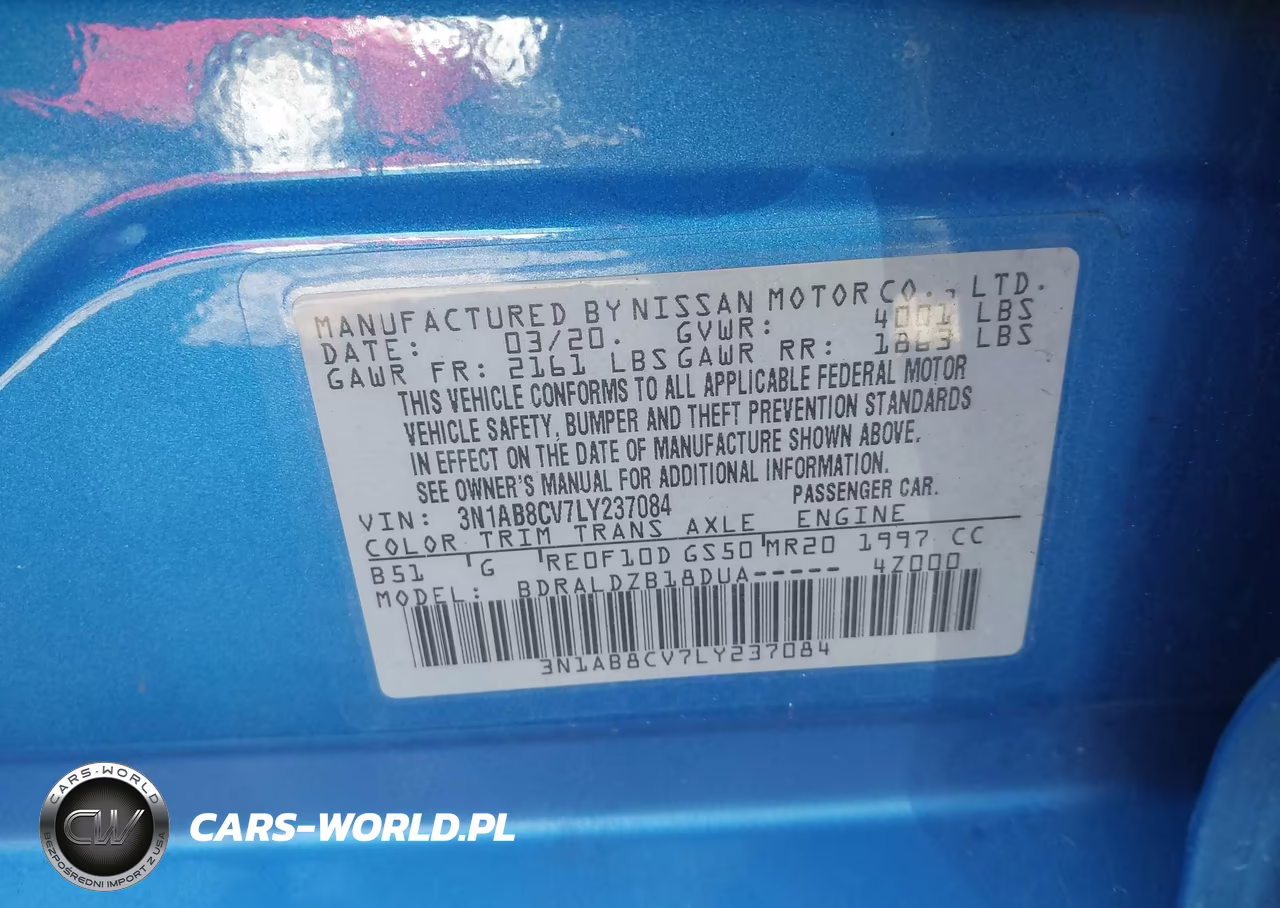 2020 Nissan Sentra Sv Xtronic Cvt VIN:3N1AB8CV7LY237084 - 9