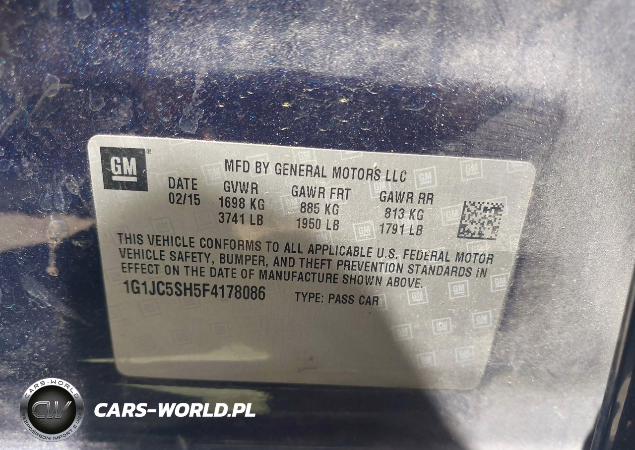 2015 Chevrolet Sonic Lt Auto VIN:1G1JC5SH5F4178086 - 9