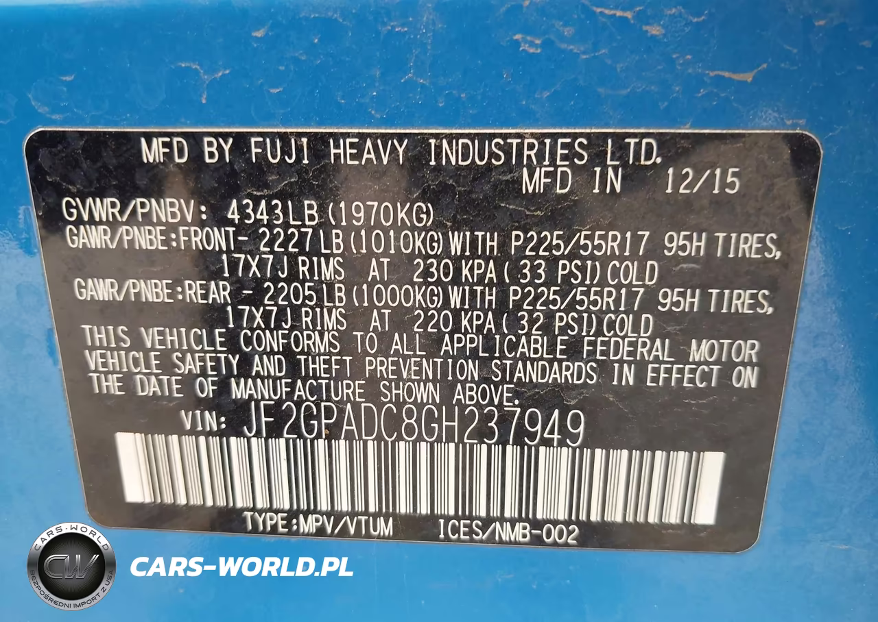2016 Subaru Crosstrek 2.0I Premium VIN:JF2GPADC8GH237949 - 9