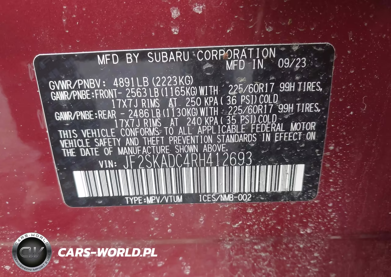 2024 Subaru Forester Premium VIN:JF2SKADC4RH412693 - 9