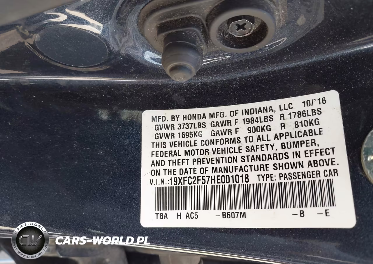 2017 Honda Civic Lx VIN:19XFC2F57HE001018 - 9