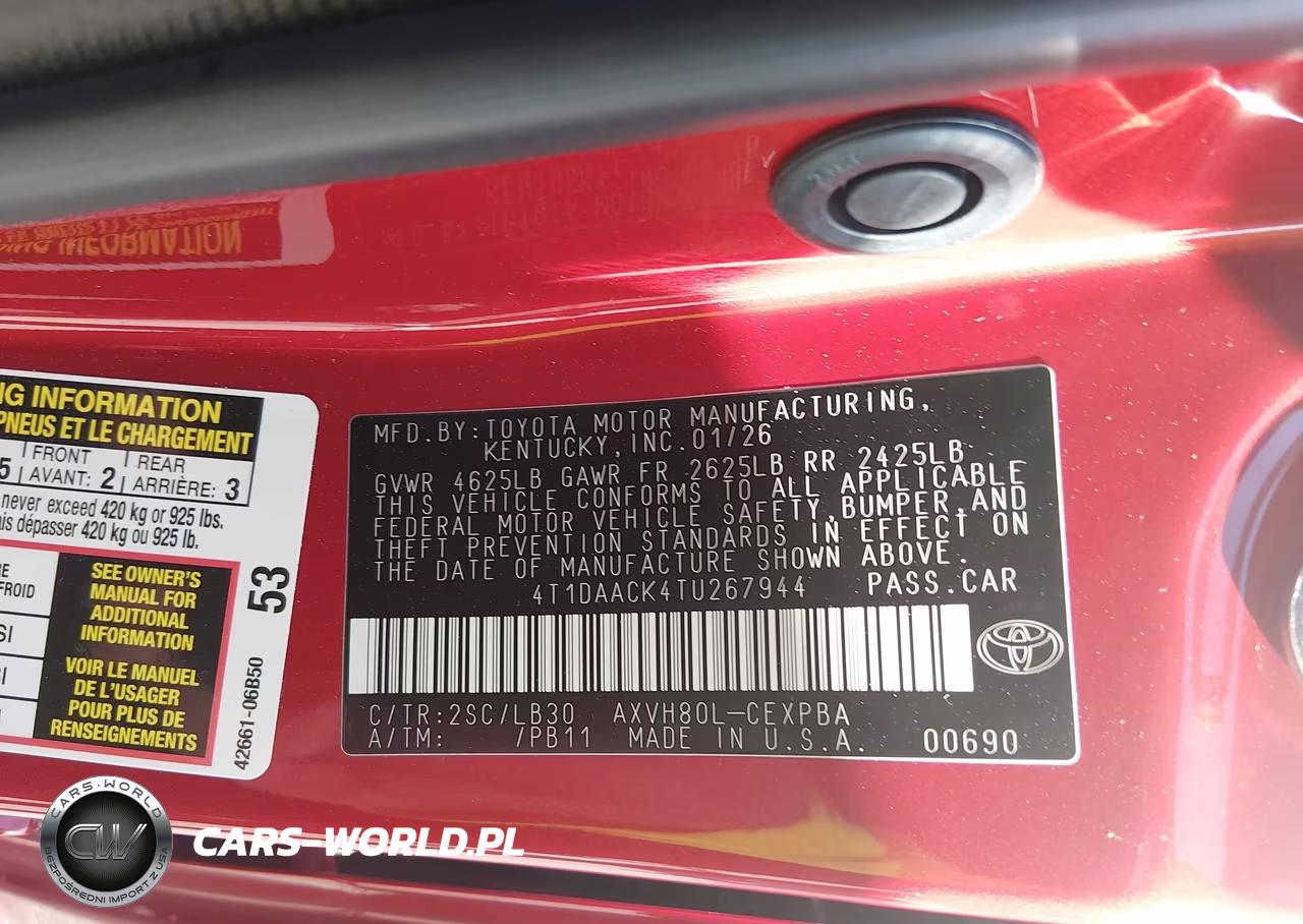 2026 Toyota Camry Xse VIN:4T1DAACK4TU267944 - 9