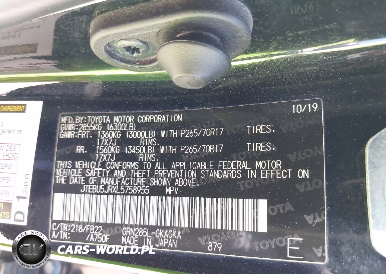 2020 Toyota 4Runner Sr5 VIN:JTEBU5JRXL5758955 - 9
