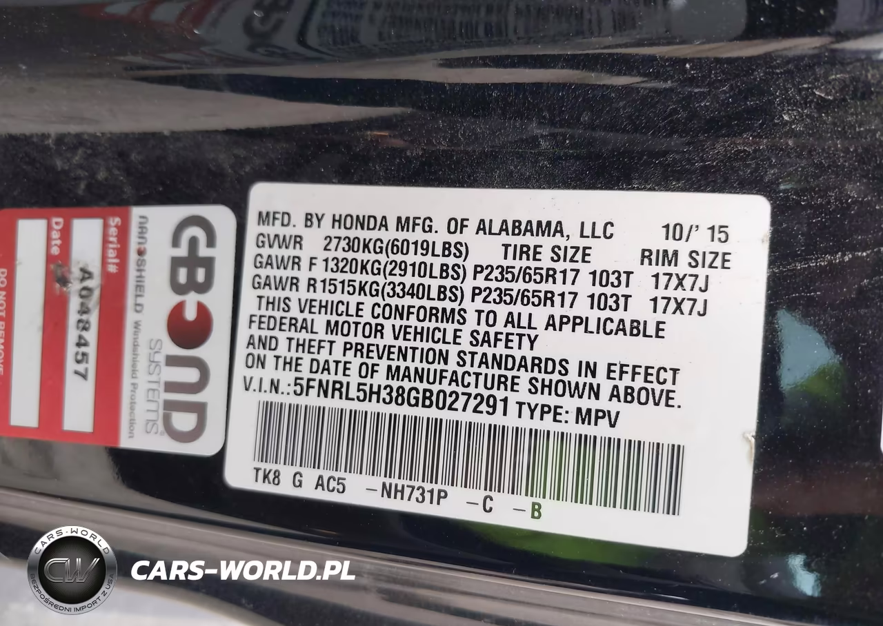 2016 Honda Odyssey Se VIN:5FNRL5H38GB027291 - 9