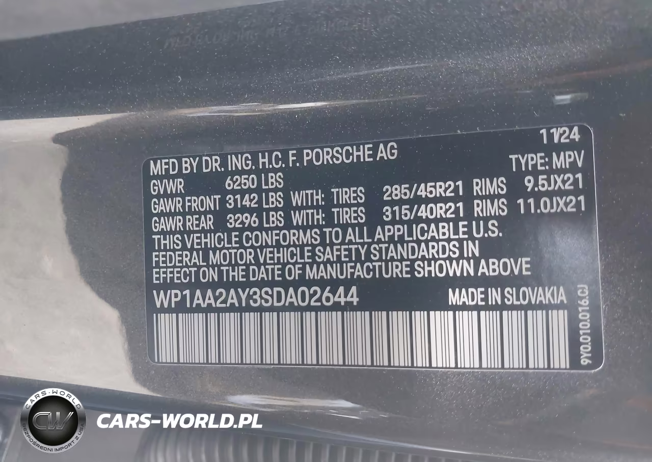 2025 Porsche Cayenne VIN:WP1AA2AY3SDA02644 - 9