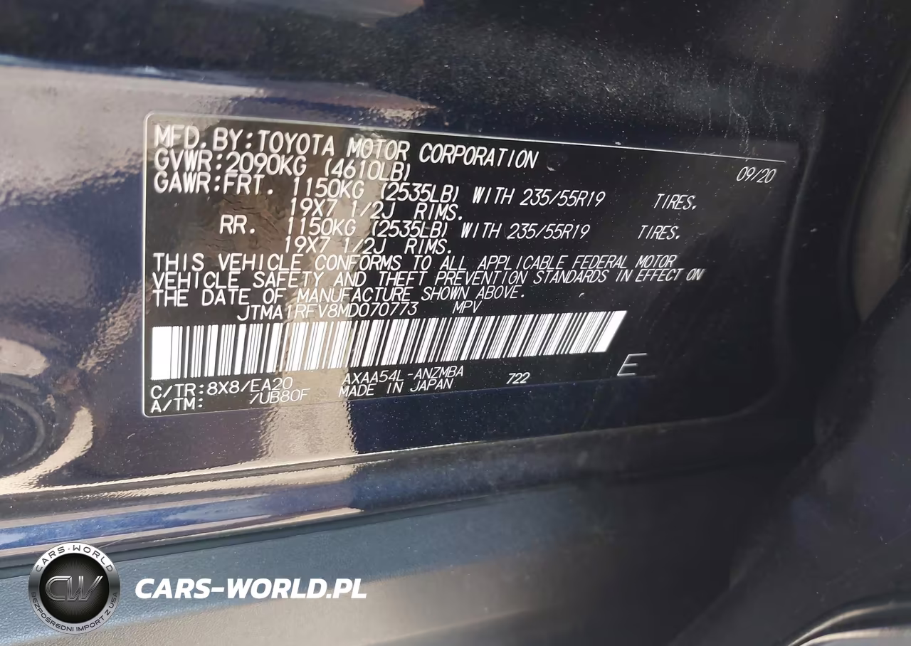 2021 Toyota Rav4 Xle Premium VIN:JTMA1RFV8MD070773 - 9