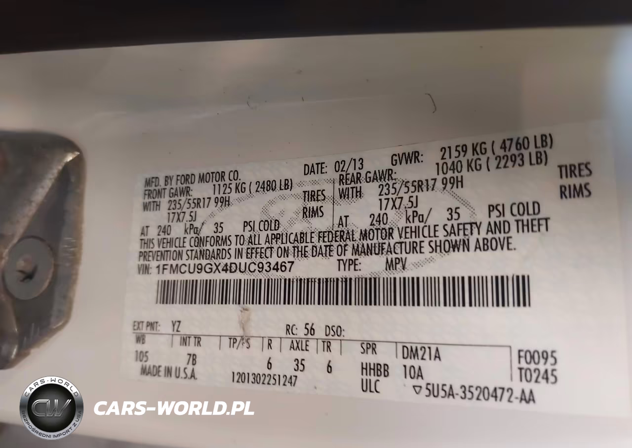 2013 Ford Escape Se VIN:1FMCU9GX4DUC93467 - 9