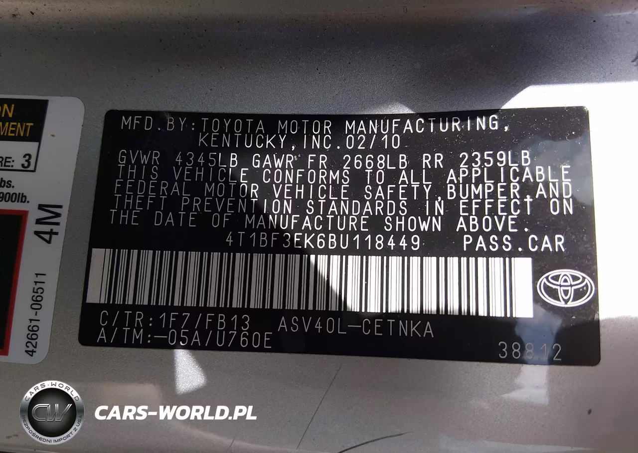2011 Toyota Camry VIN:4T1BF3EK6BU118449 - 9
