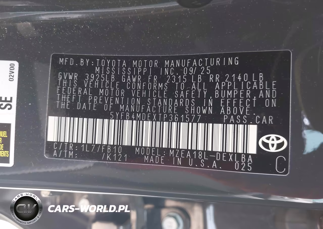 2026 Toyota Corolla Le VIN:5YFB4MDEXTP361577 - 9
