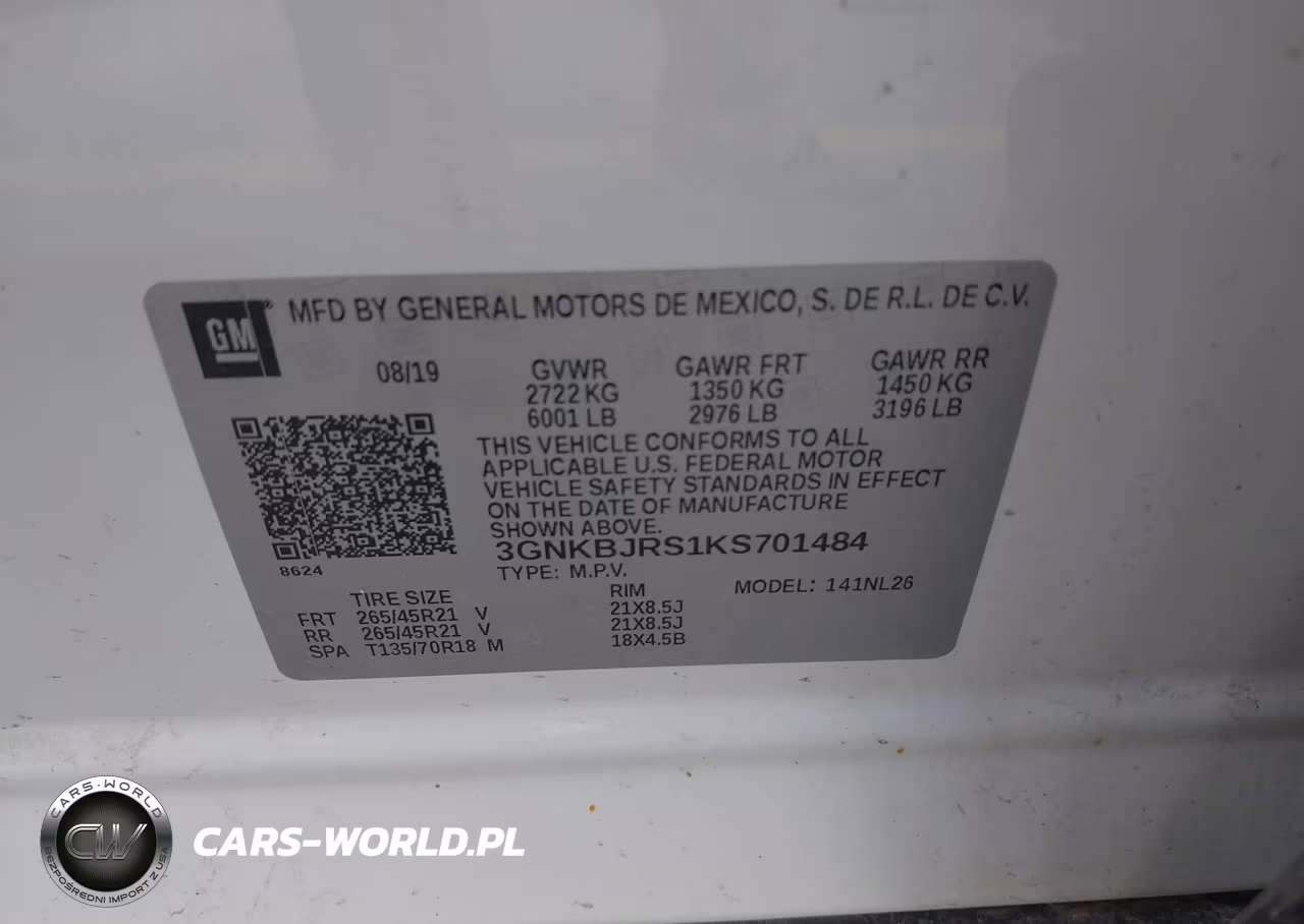 2019 Chevrolet Blazer Rs VIN:3GNKBJRS1KS701484 - 9