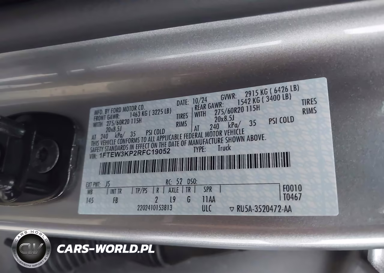 2024 Ford F-150 Xlt VIN:1FTEW3KP2RFC19052 - 9