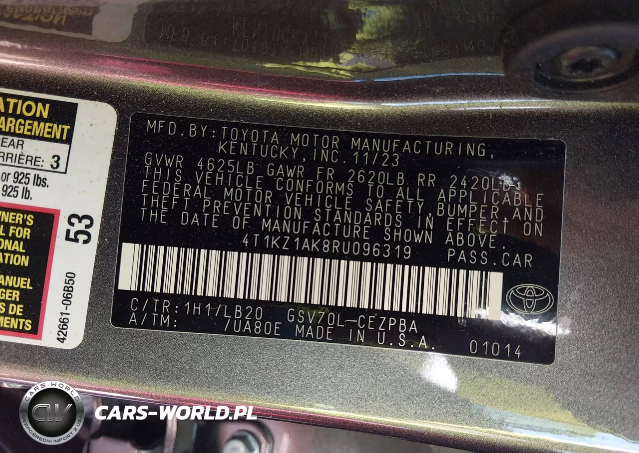 2024 Toyota Camry Xse V6 VIN:4T1KZ1AK8RU096319 - 9