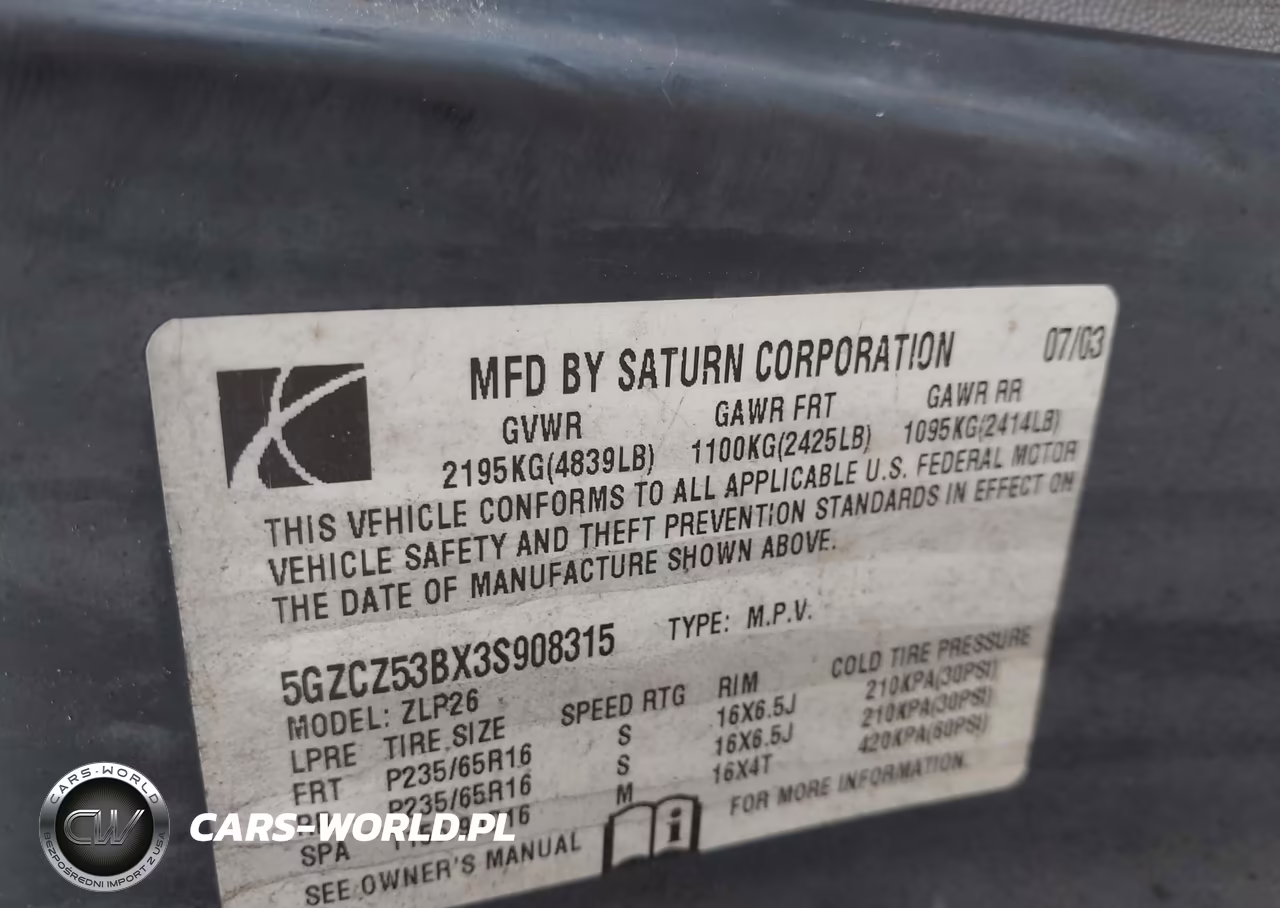 2003 Saturn Vue V6 VIN:5GZCZ53BX3S908315 - 9