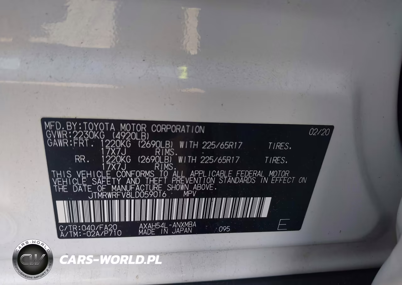 2020 Toyota Rav4 Hybrid Xle VIN:JTMRWRFV8LD059016 - 9