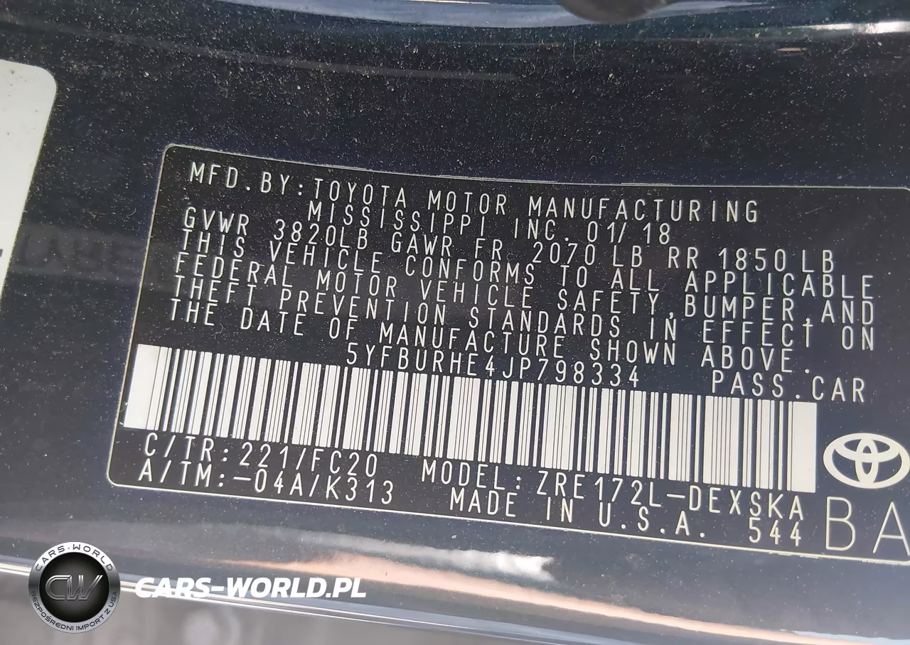2018 Toyota Corolla Se VIN:5YFBURHE4JP798334 - 9
