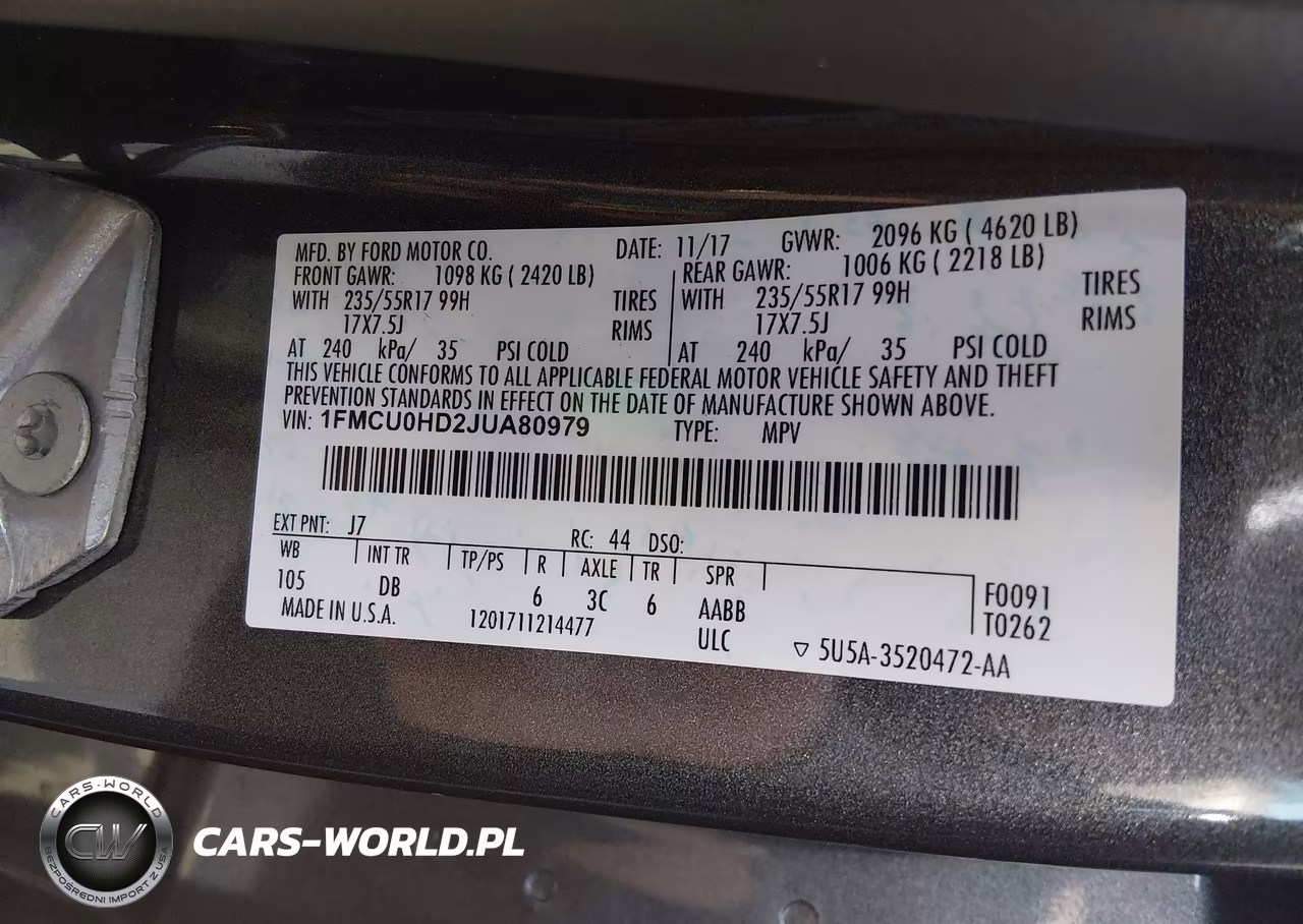 2018 Ford Escape Sel VIN:1FMCU0HD2JUA80979 - 9