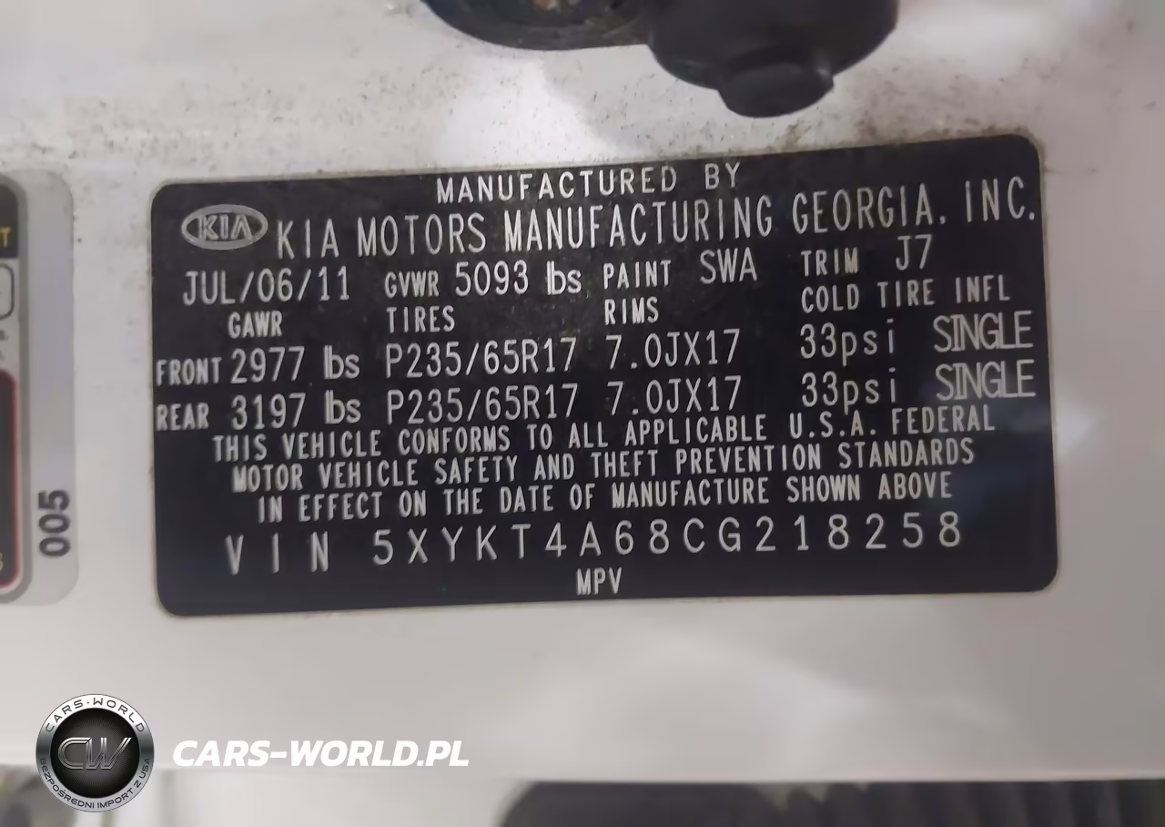 2012 Kia Sorento Lx VIN:5XYKT4A68CG218258 - 9