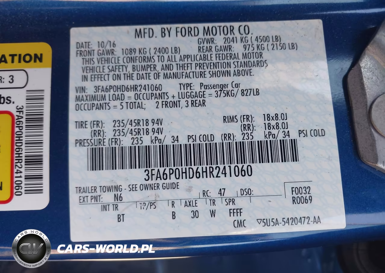 2017 Ford Fusion Se VIN:3FA6P0HD6HR241060 - 9
