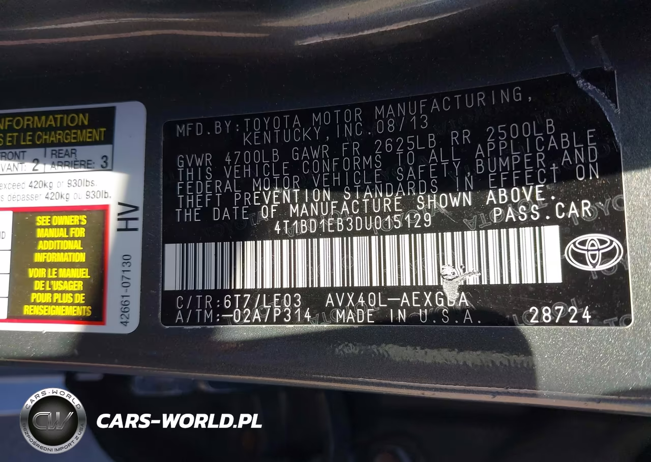 2013 Toyota Avalon Hybrid Xle Touring VIN:4T1BD1EB3DU015129 - 9