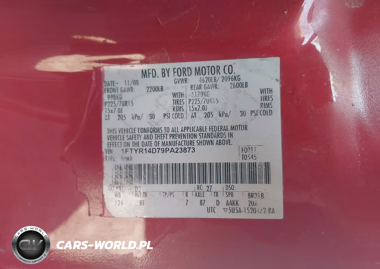 2009 Ford Ranger Xl-Xlt VIN:1FTYR14D79PA23873 - 9