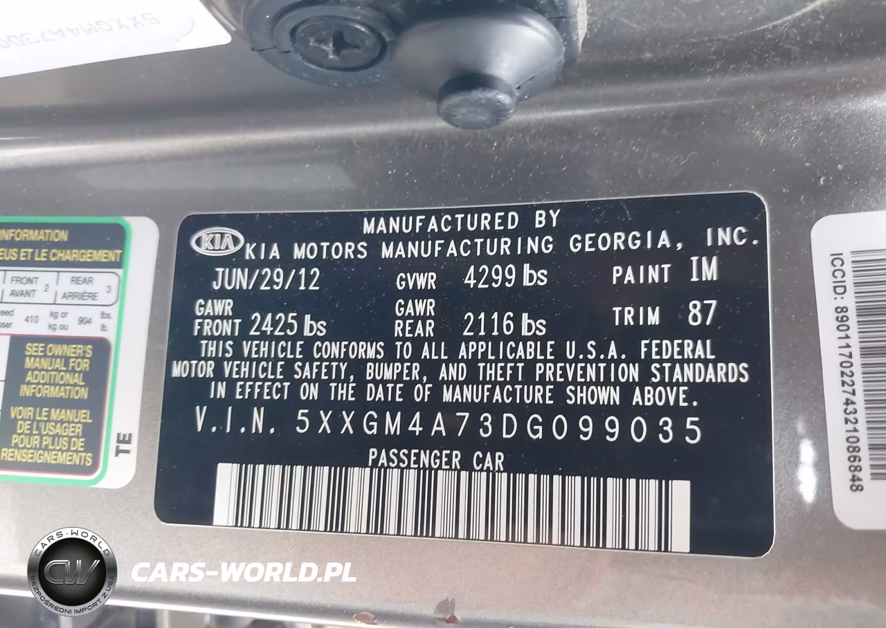 2013 Kia Optima Lx VIN:5XXGM4A73DG099035 - 9