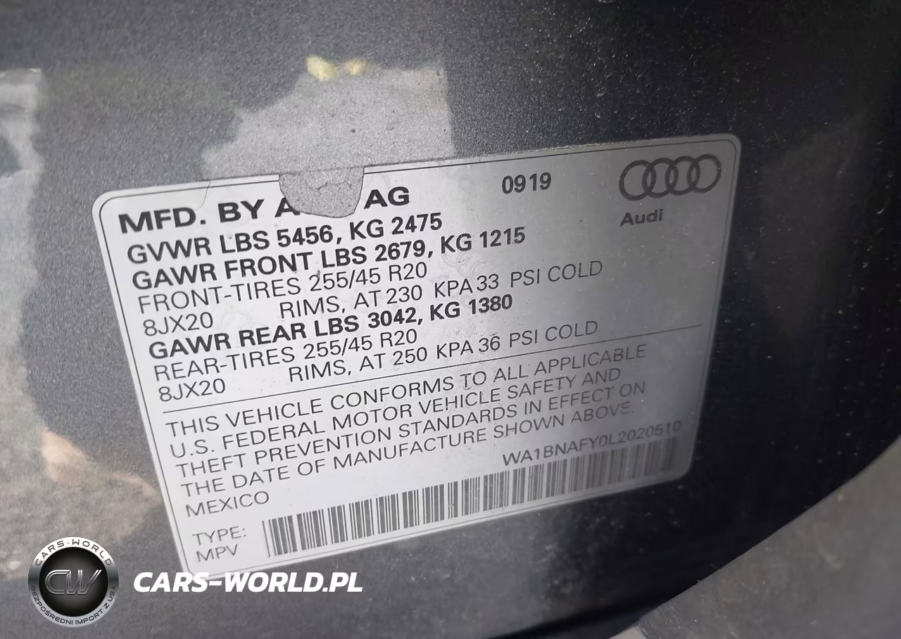 2020 Audi Q5 Premium Plus 45 Tfsi Quattro S Tronic VIN:WA1BNAFY0L2020510 - 9