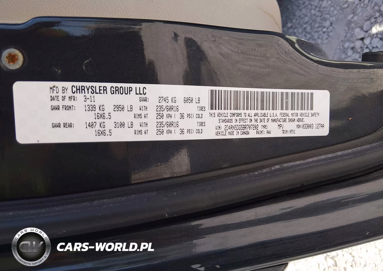 2011 Dodge Grand Caravan Crew VIN:2D4RN5DG5BR707202 - 9