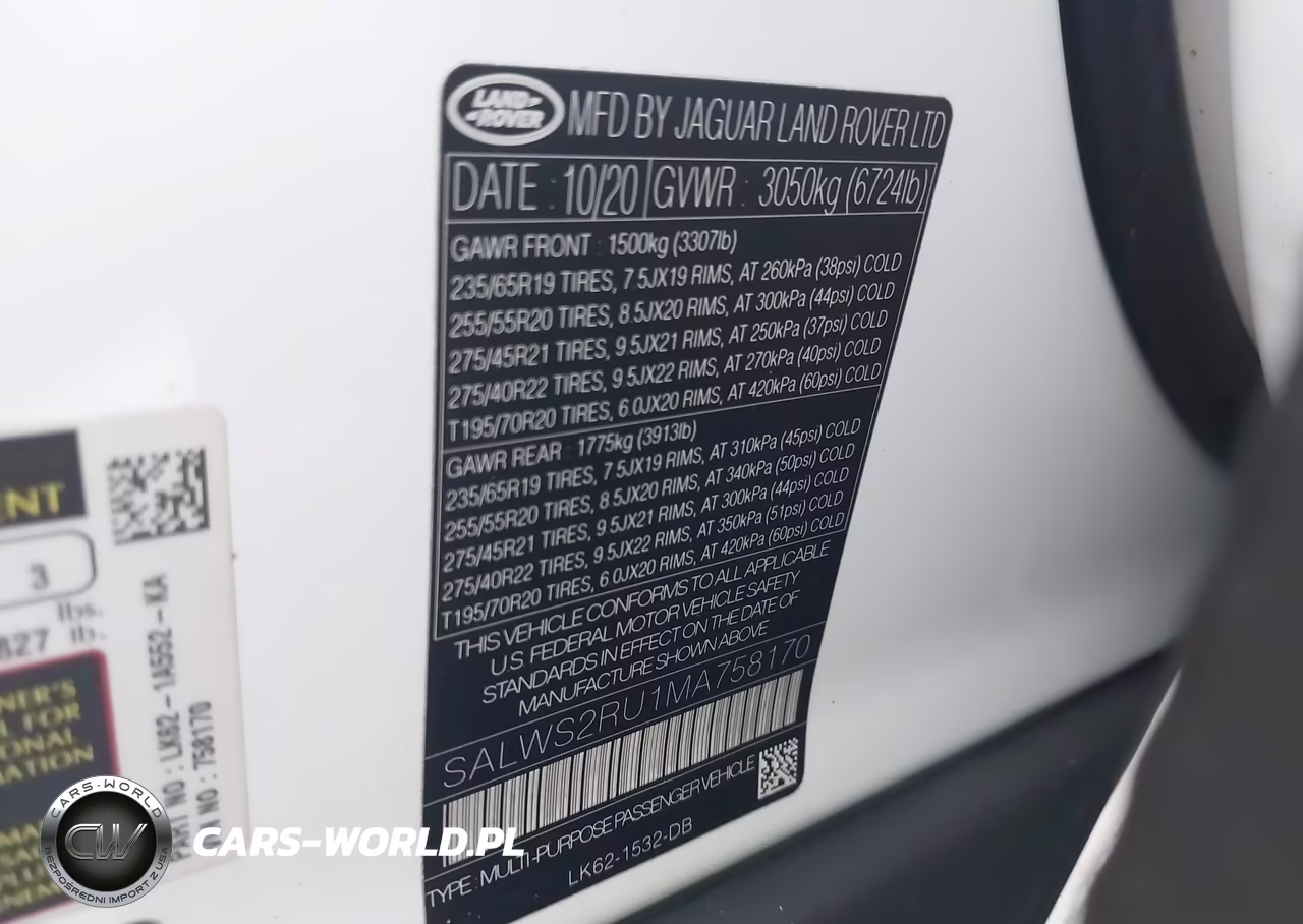 2021 Land Rover Range Rover Sport Hst Mhev VIN:SALWS2RU1MA758170 - 9