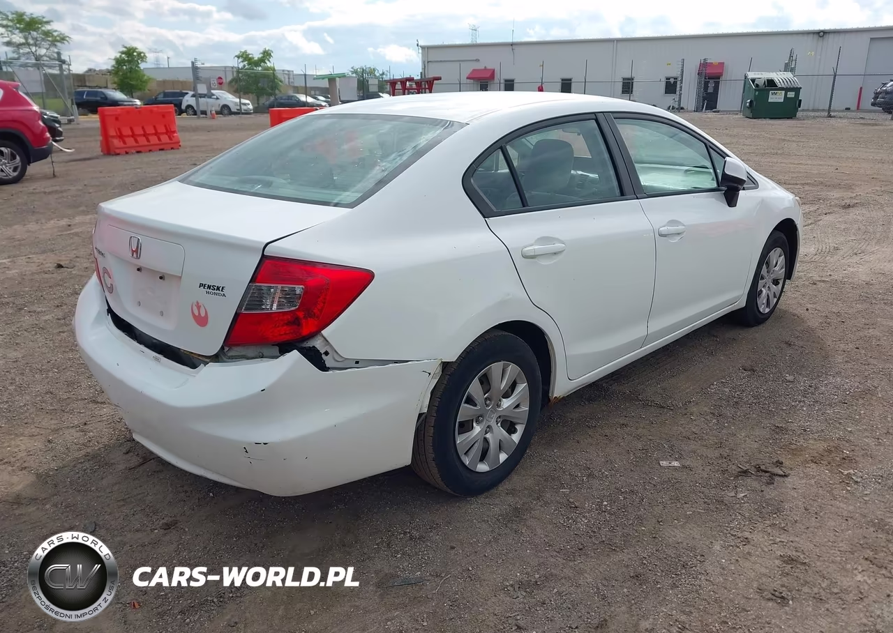 2012 Honda Civic Lx VIN:19XFB2F53CE001996 - 4