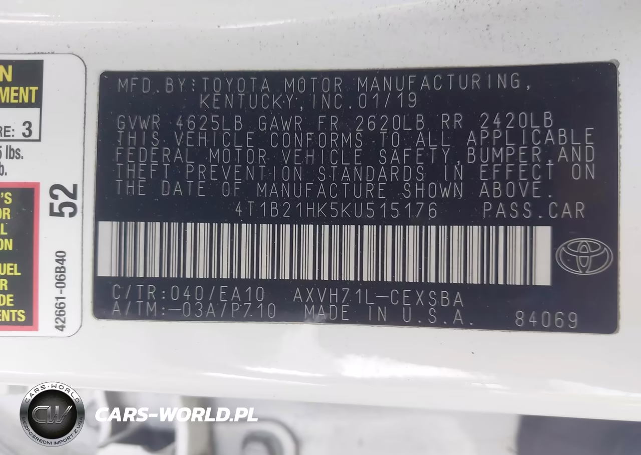 2019 Toyota Camry Hybrid Se VIN:4T1B21HK5KU515176 - 9