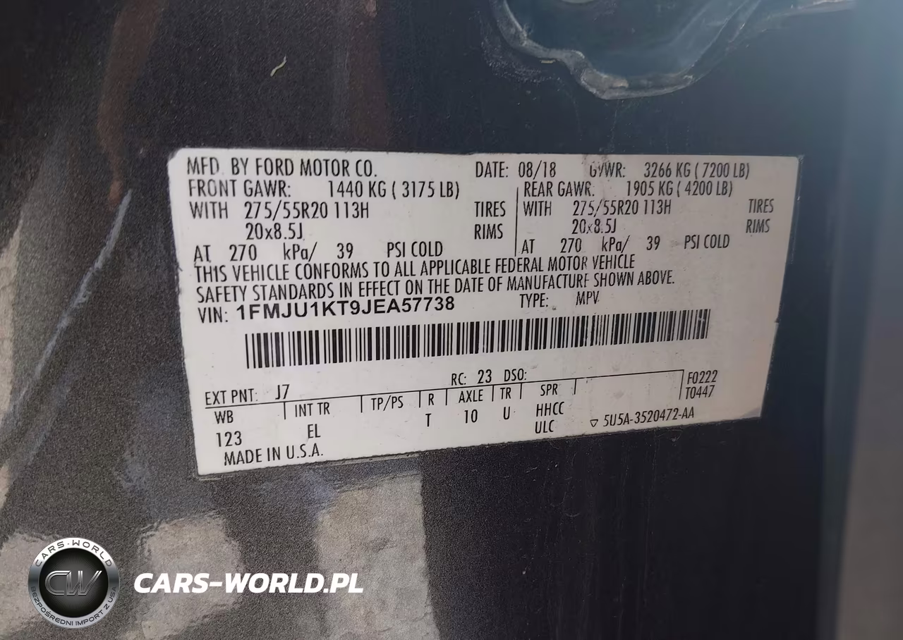 2018 Ford Expedition Limited VIN:1FMJU1KT9JEA57738 - 9