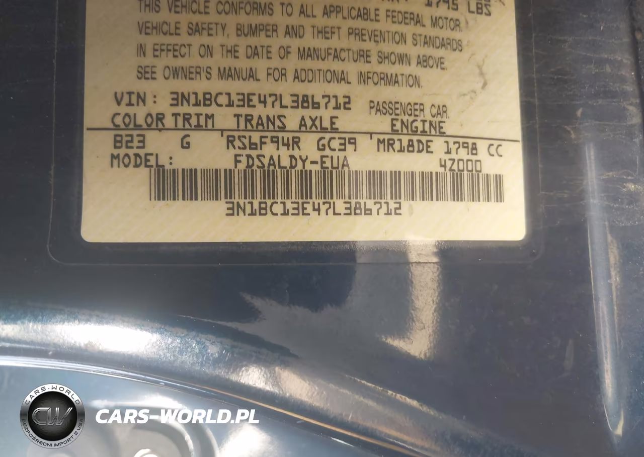 2007 Nissan Versa 1.8S VIN:3N1BC13E47L386712 - 9