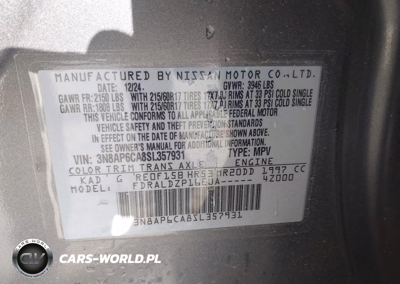2025 Nissan Kicks Sv Fwd VIN:3N8AP6CA8SL357931 - 9