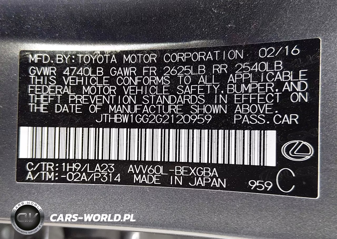 2016 Lexus Es 300H VIN:JTHBW1GG2G2120959 - 9