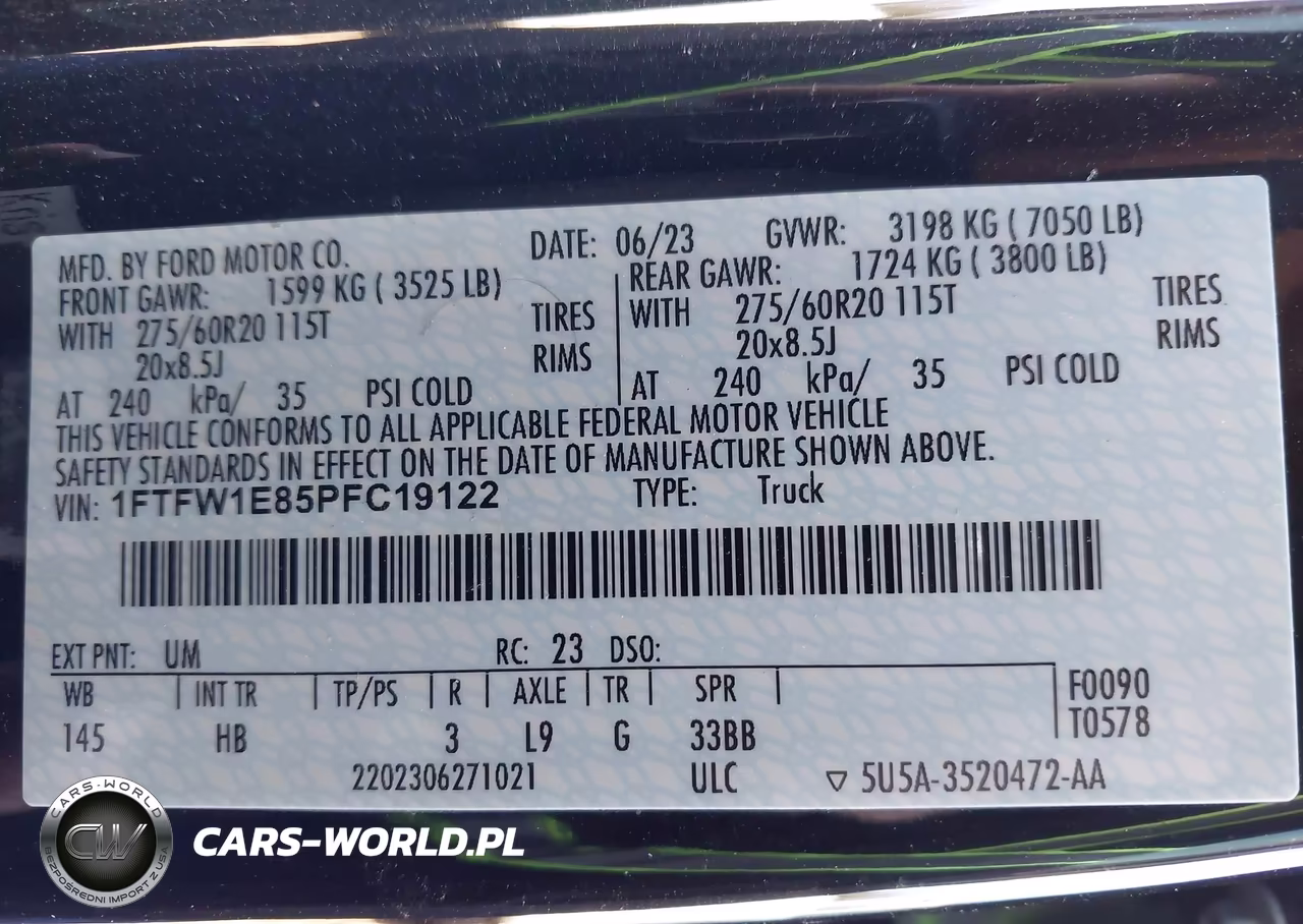 2023 Ford F-150 Lariat VIN:1FTFW1E85PFC19122 - 9