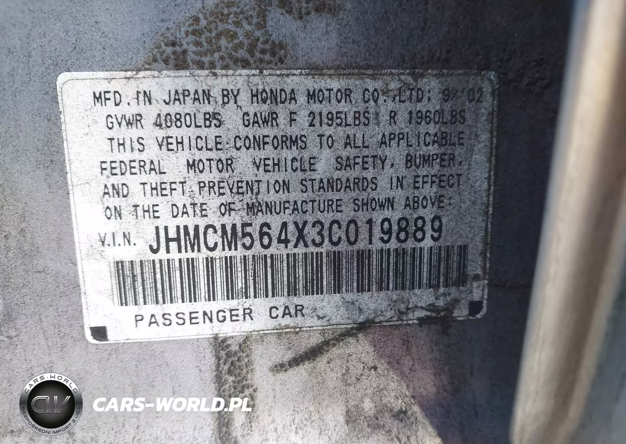 2003 Honda Accord 2.4 Lx VIN:JHMCM564X3C019889 - 9