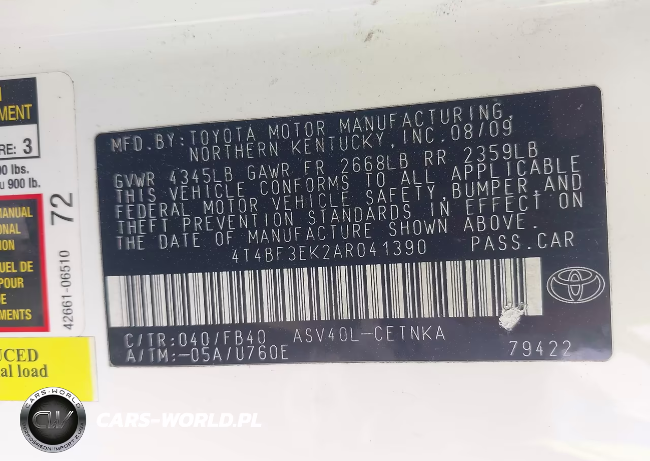 2010 Toyota Camry Le VIN:4T4BF3EK2AR041390 - 9