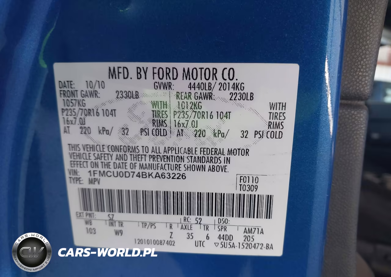 2011 Ford Escape Xlt VIN:1FMCU0D74BKA63226 - 9