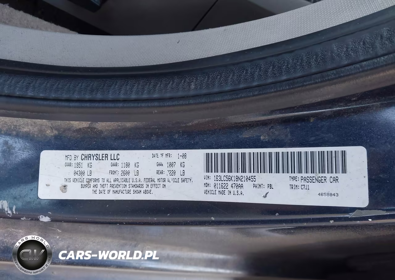 2008 Dodge Avenger Sxt VIN:1B3LC56K18N210455 - 9