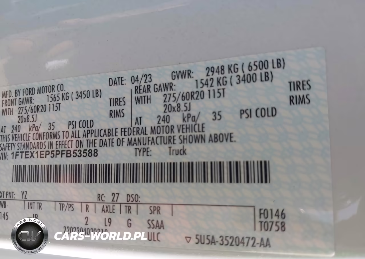2023 Ford F-150 Xl VIN:1FTEX1EP5PFB53588 - 9