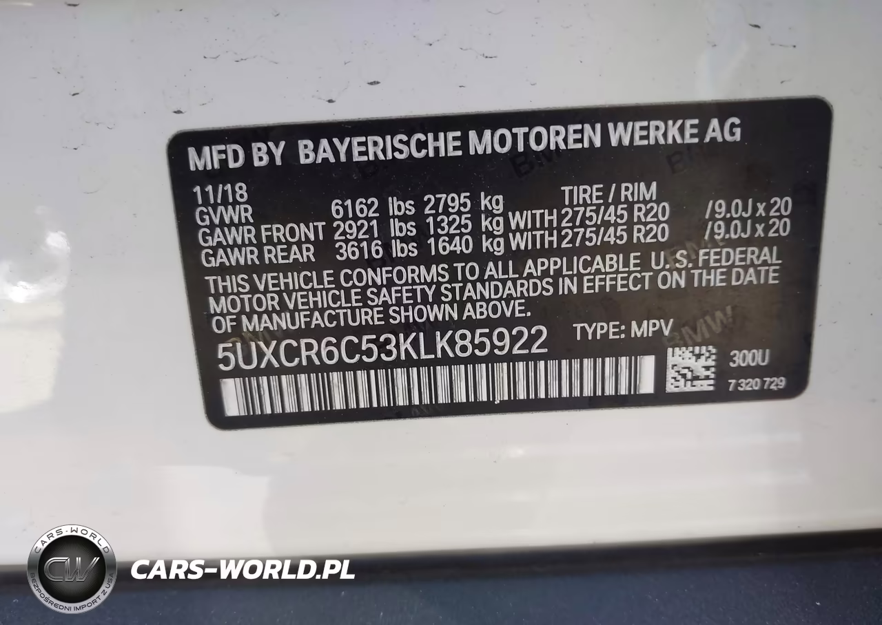 2019 BMW X5 xDrive40I VIN:5UXCR6C53KLK85922 - 9